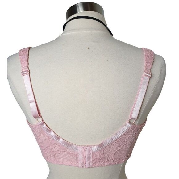 Women's Bra 40DD Pink Lace Full Coverage Padded Straps Underwire 40E Bra NWOT - Picture 4 of 7
